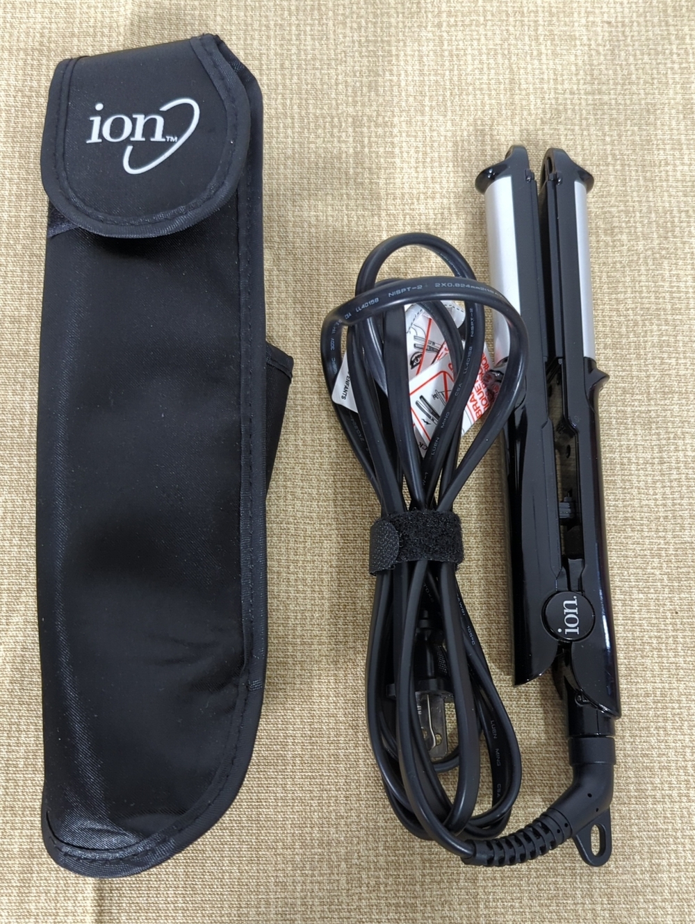 Black Ion Straight & Spiral Travel Size Hair Straightener W/Case #301016